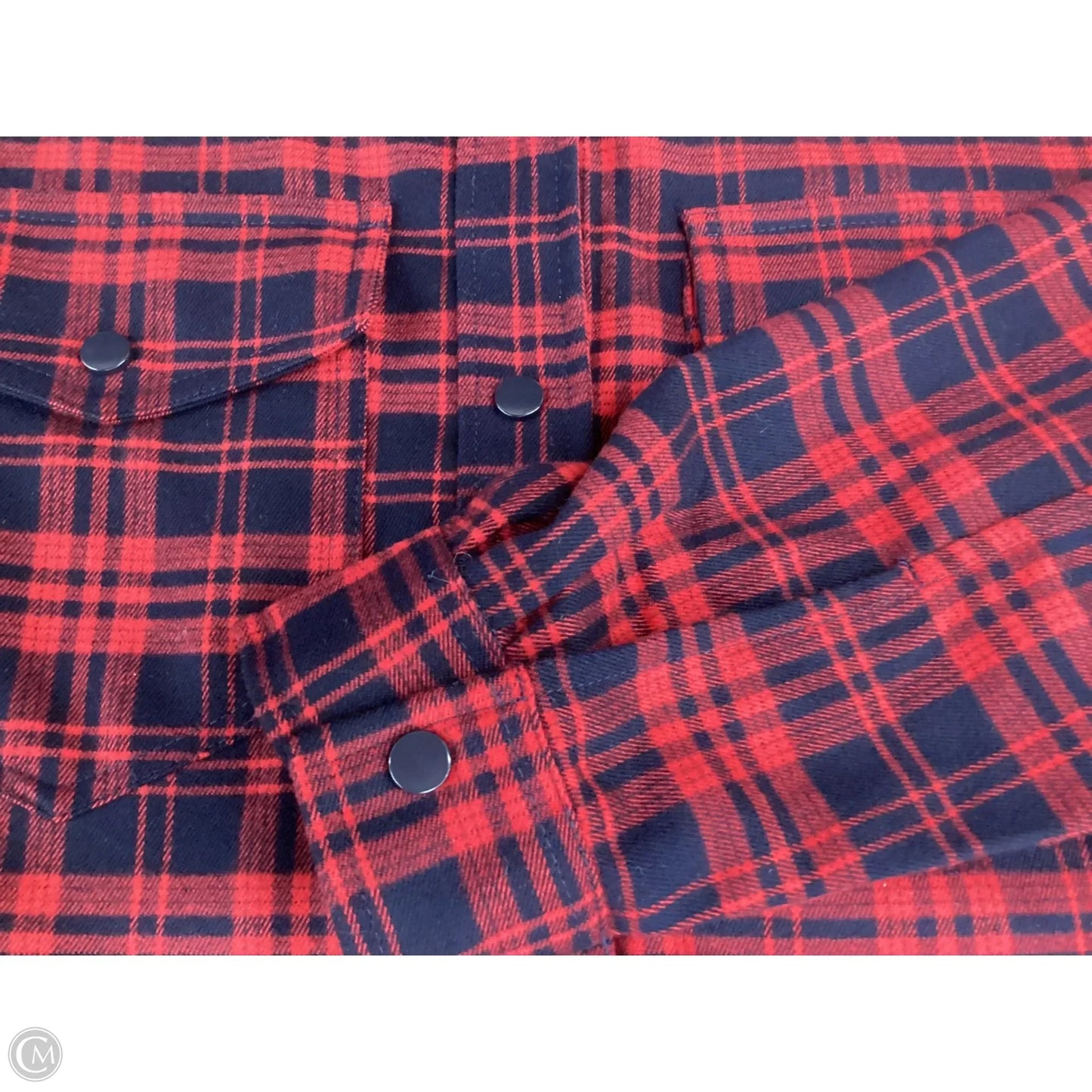 Top Long Sleeve By Zyia In Plaid Pattern, Size: Xs