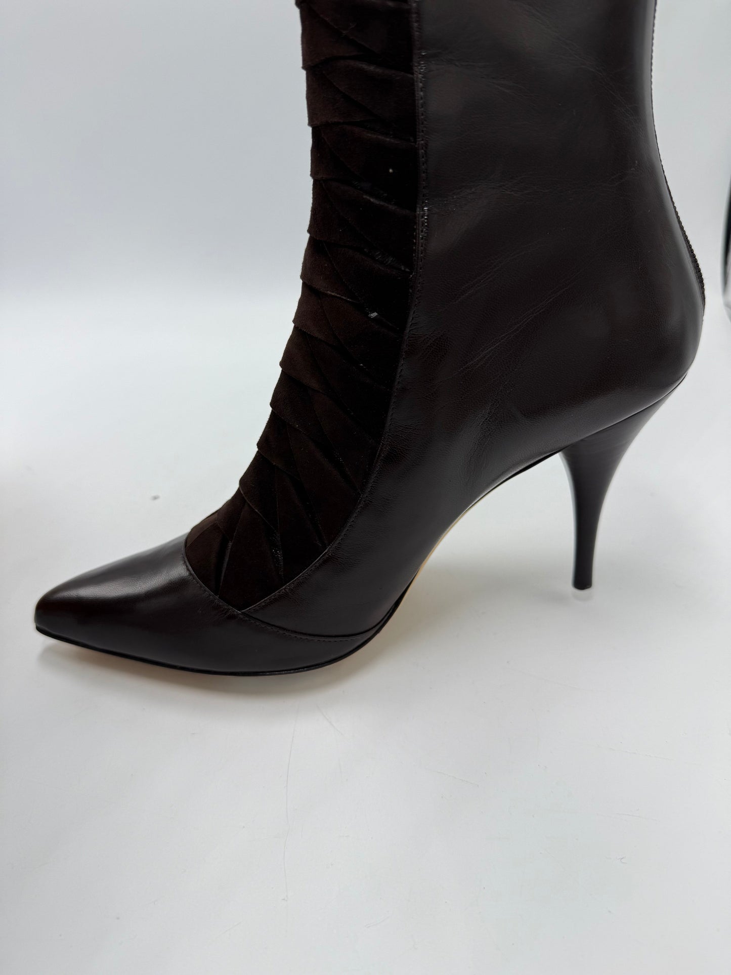 Boots Luxury Designer By Oscar De La Renta In Brown, Size: 10