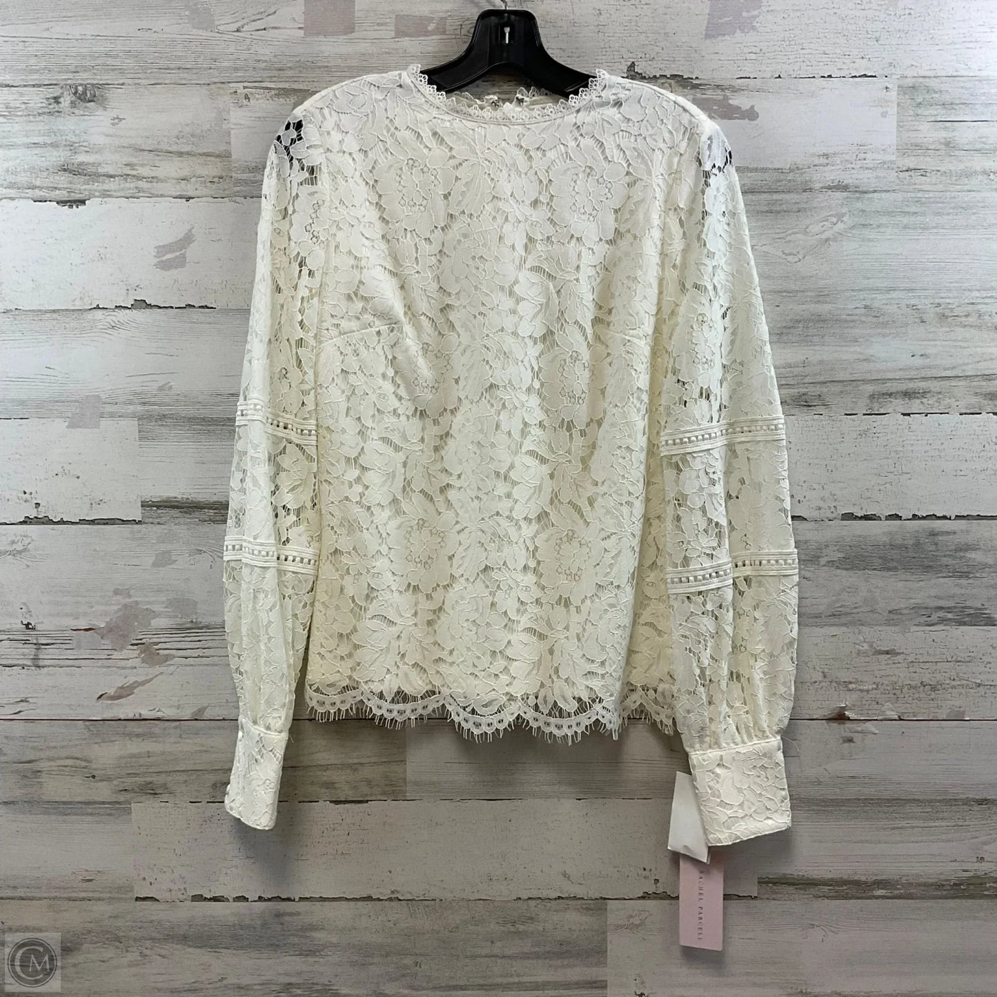 Blouse Long Sleeve By RACHEL PARCELL In Cream, Size: Xs