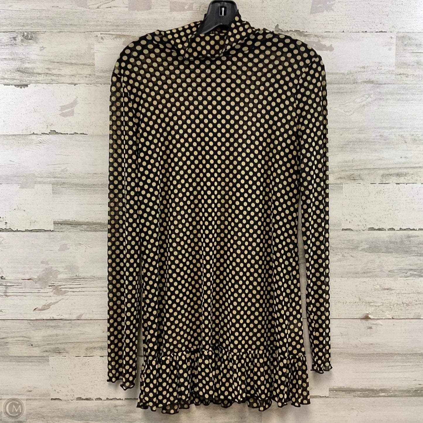 Top Long Sleeve By Artistic Works By Lu In Black & Tan, Size: L