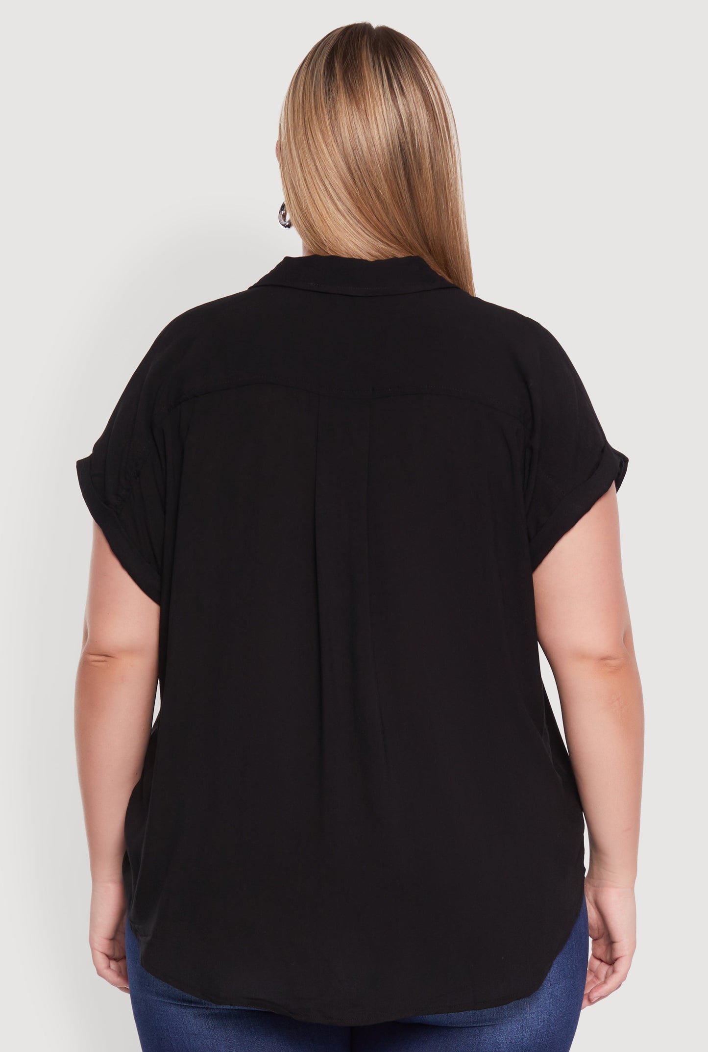 Plus Size Button Front Shirt
