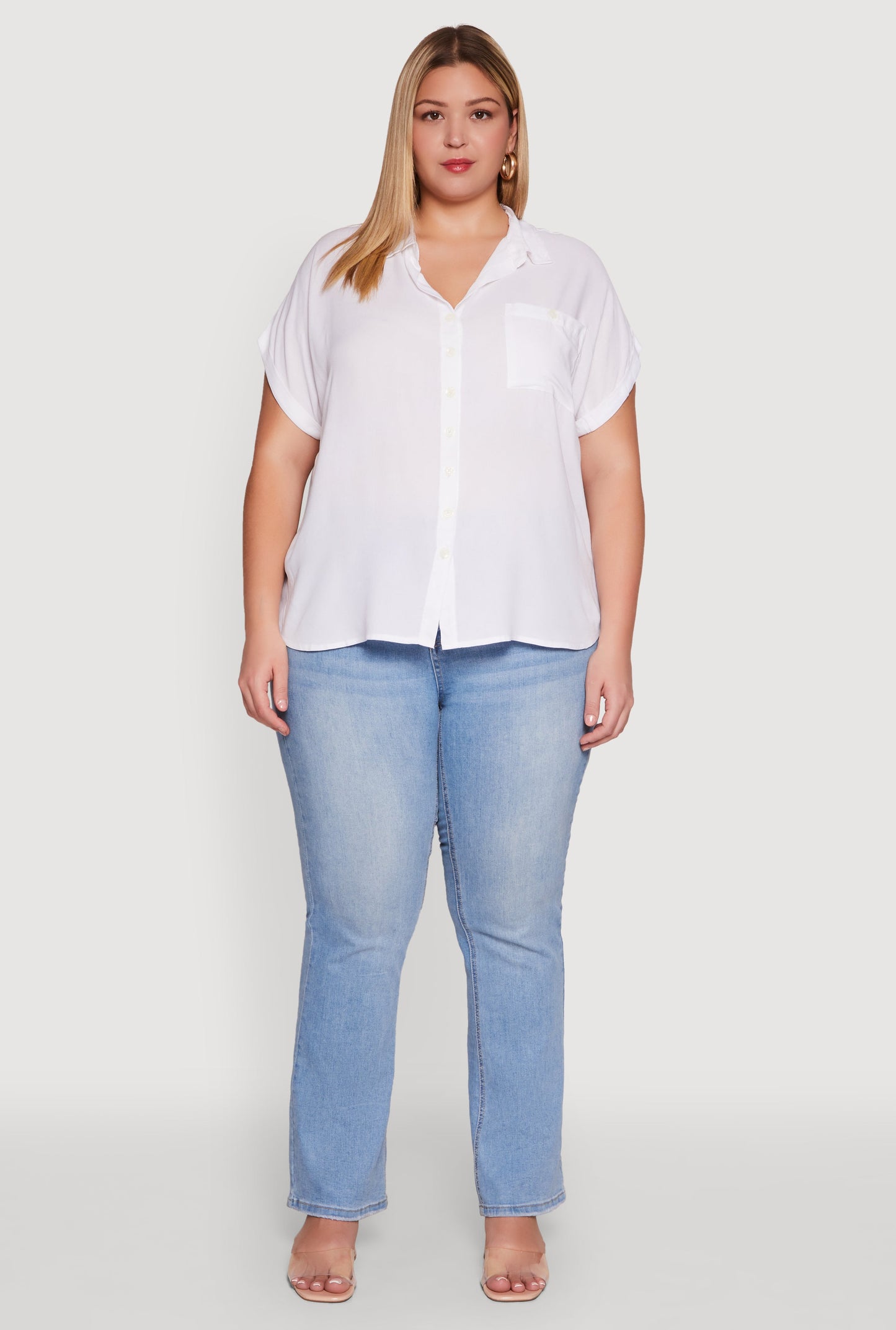 Plus Size Button Front Shirt