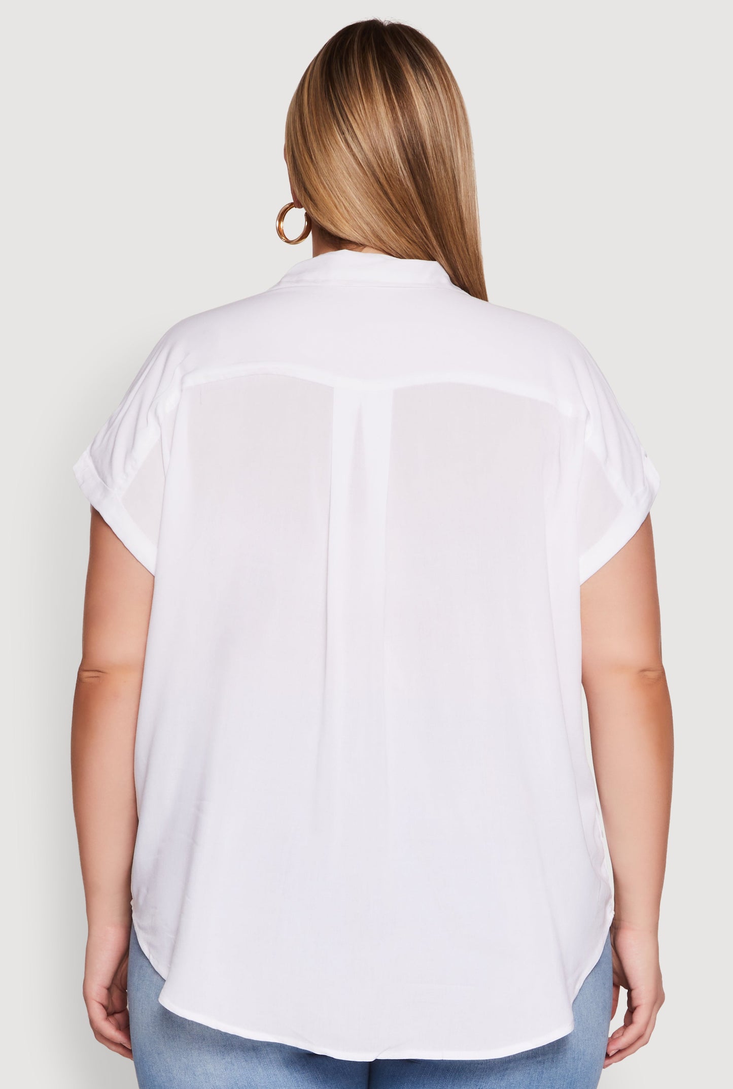 Plus Size Button Front Shirt