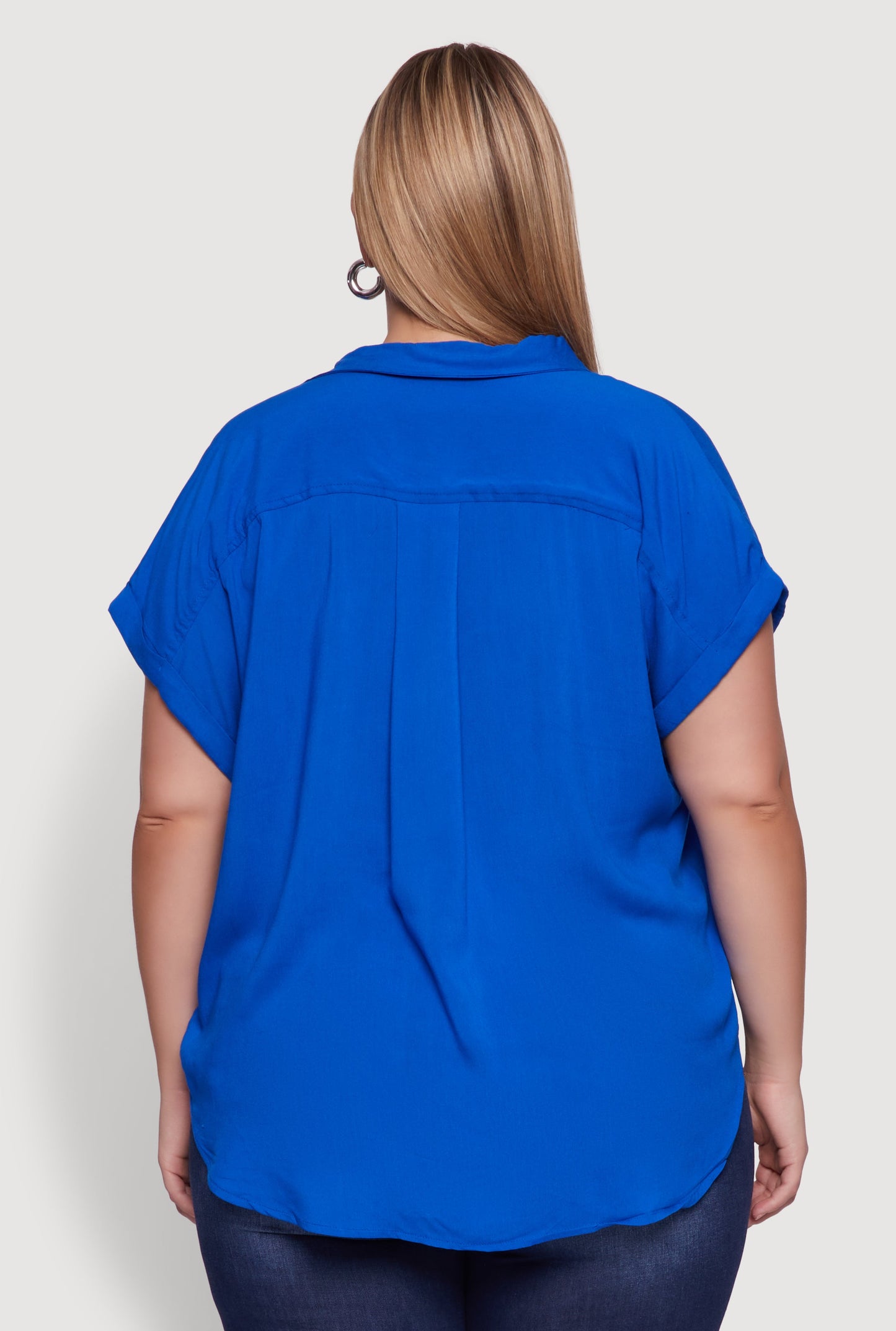Plus Size Button Front Shirt