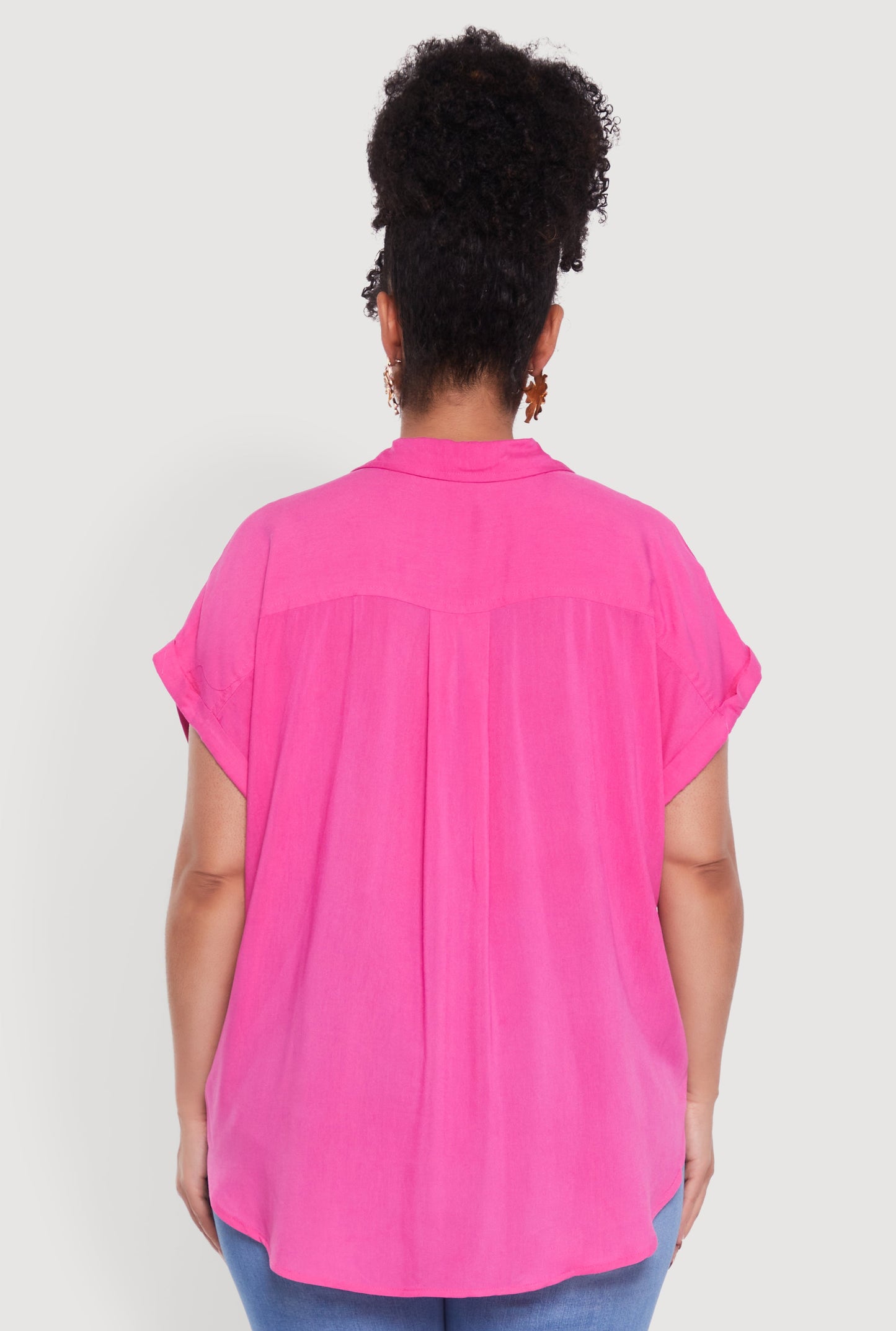 Plus Size Button Front Shirt