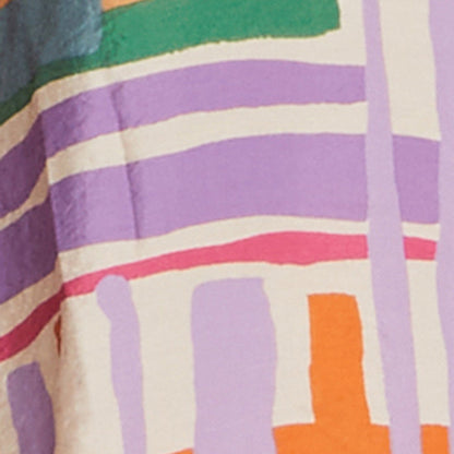 Plus Size Abstract Geometric Patterned Crepe Knit Shirt