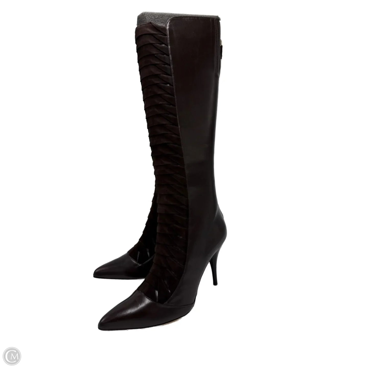 Boots Luxury Designer By Oscar De La Renta In Brown, Size: 10