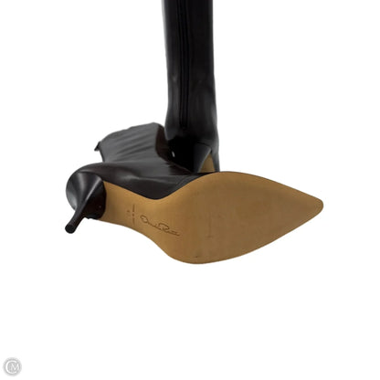 Boots Luxury Designer By Oscar De La Renta In Brown, Size: 10