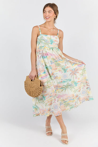 Beach Vacation Printed Maxi Dress FINAL SALE