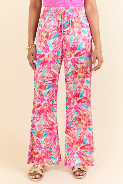 Paddle Out Pink Floral Printed Pull On Pants SALE