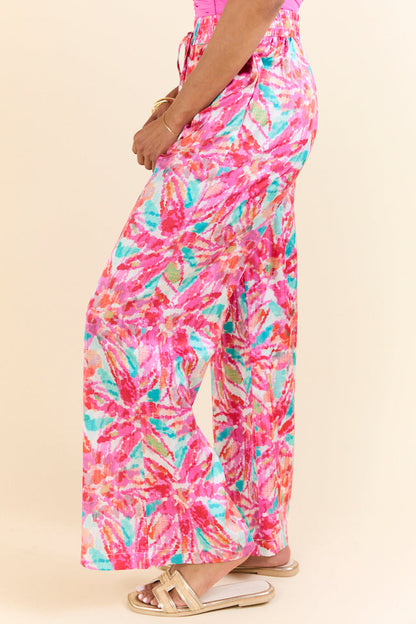 Paddle Out Pink Floral Printed Pull On Pants SALE