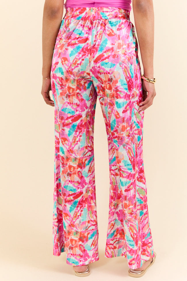 Paddle Out Pink Floral Printed Pull On Pants SALE