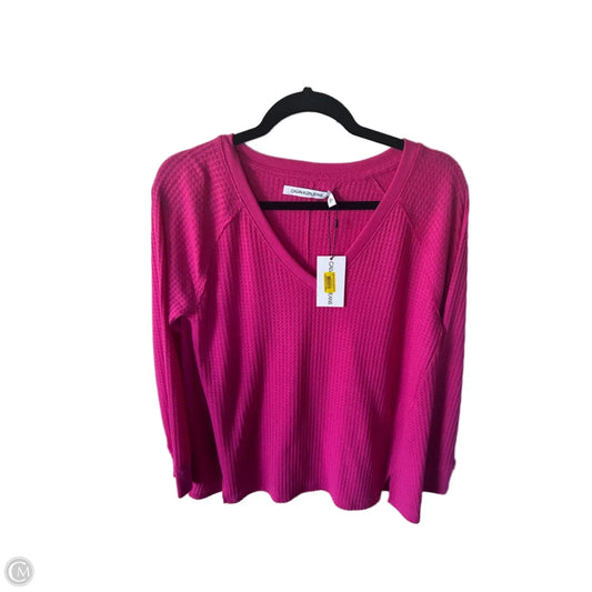 Top Long Sleeve By Calvin Klein In Pink, Size: M