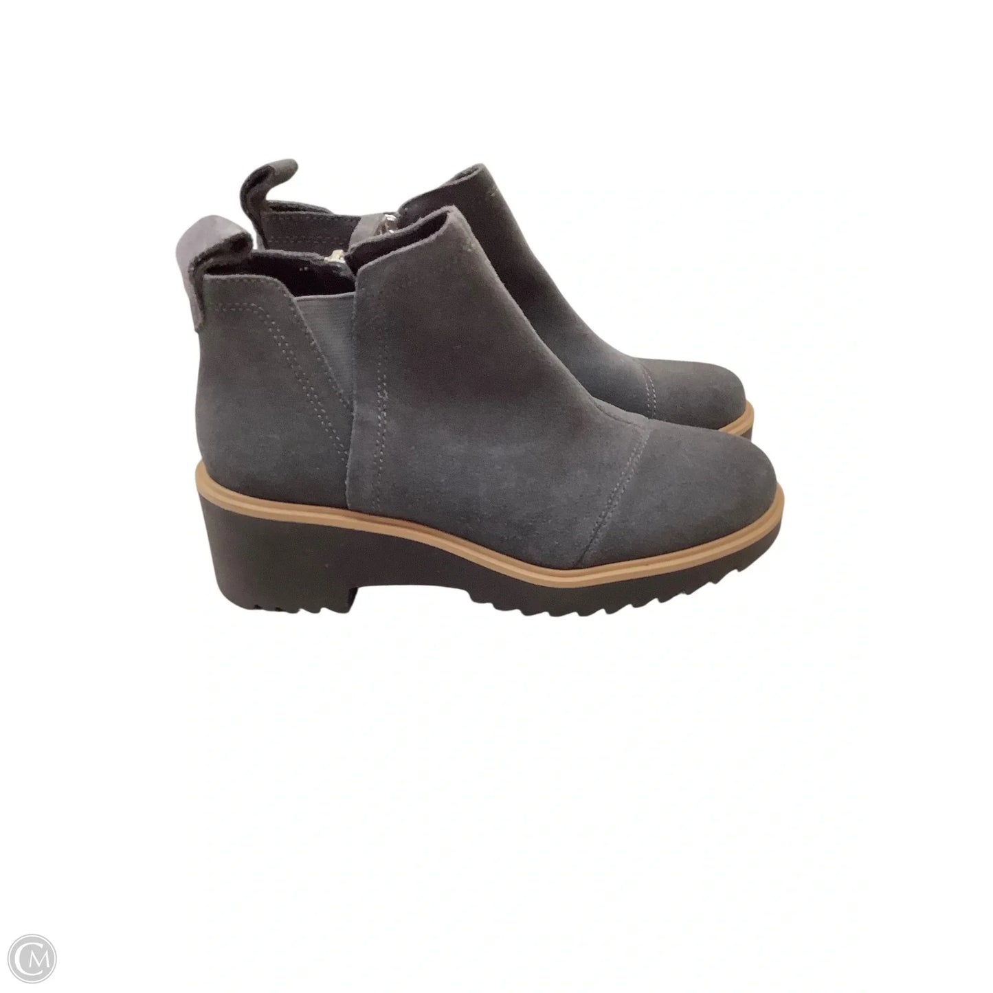 Boots Ankle Flats By Toms In Grey, Size: 6.5