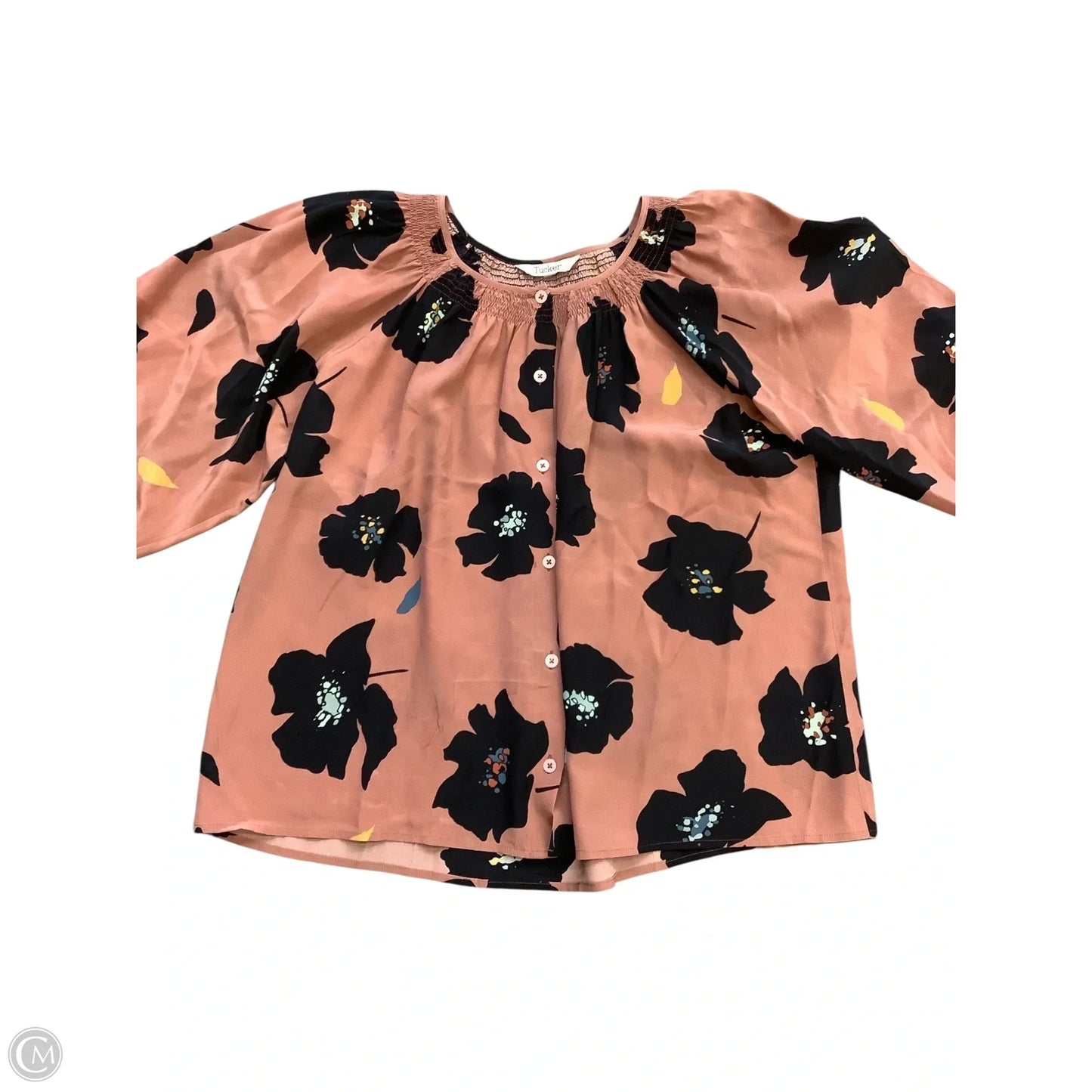 Blouse Long Sleeve By Tucker In Brown, Size: S