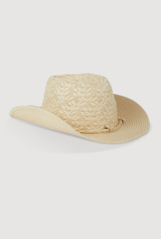 Beaded Straw Cowboy Hat