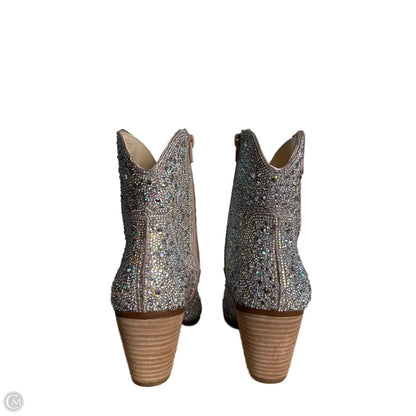 Boots Western By Betsey Johnson In Silver, Size: 9