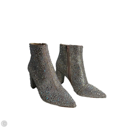 Boots Ankle Heels By Betsey Johnson In Snakeskin Print, Size: 8